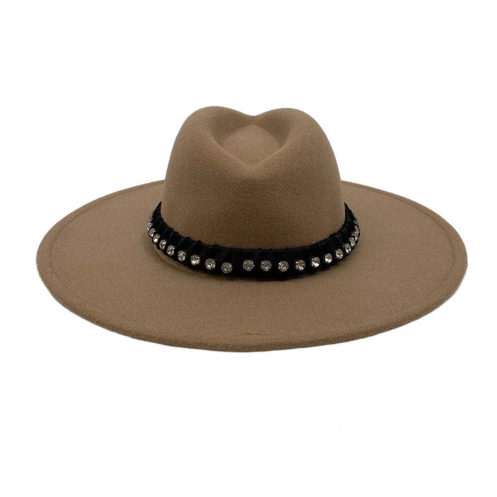 Glitzy Bella Tan Cowboy Hat | Wool & Synthetic, One Size